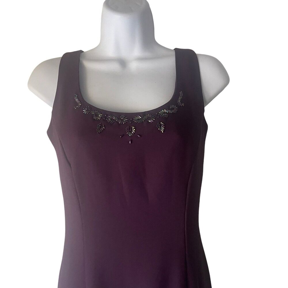 J.R Nites 90s Size 6 Dark Purple Whimsygoth Sequin Beaded Witchy Vamp Maxi Dress